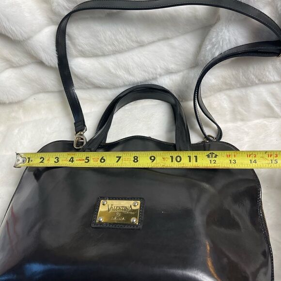 Valentina Italia soft  sheen patent leather bowler bag ,gold tone accent… - Picture 11 of 15